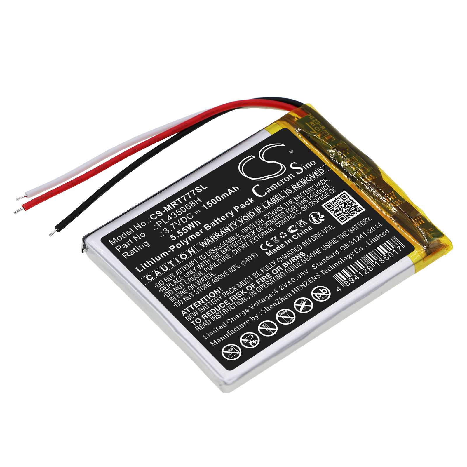 Batteria Li-Polymer 3.7V 1400mAh - CS-PLV650SL