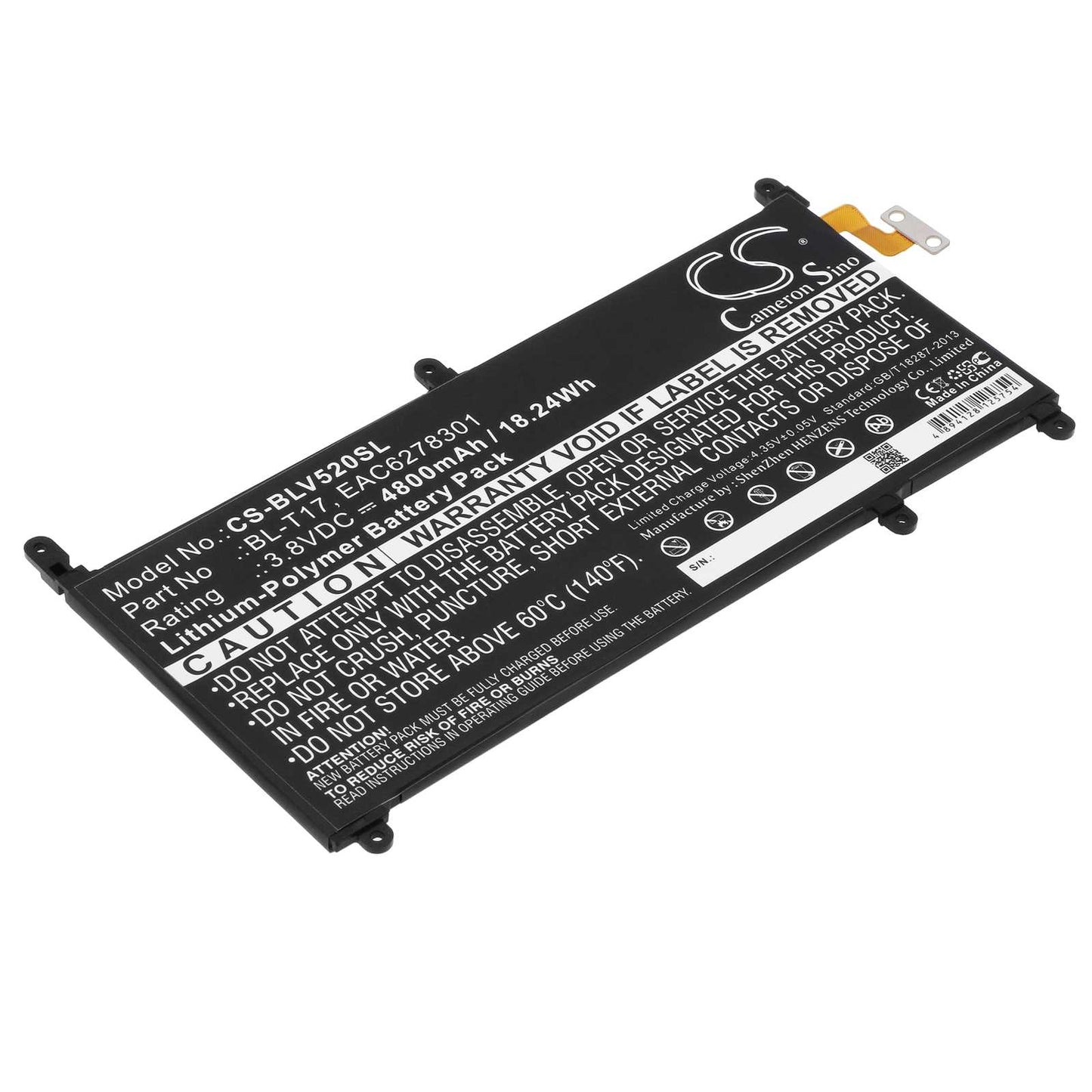 Batteria Li-Polymer 3.8V 7300mAh - CS-SMT567XL