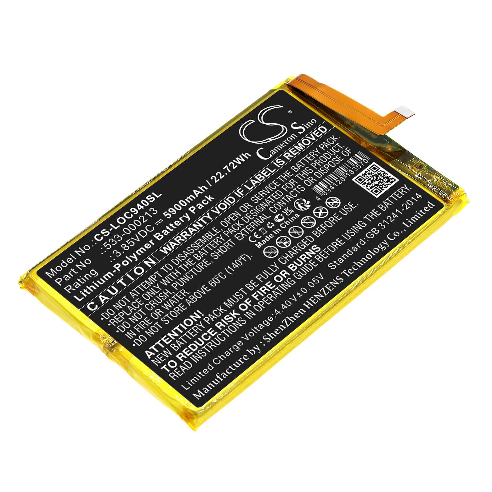 Batteria Li-ion 3.7V 3350mAh - CS-SP165XL