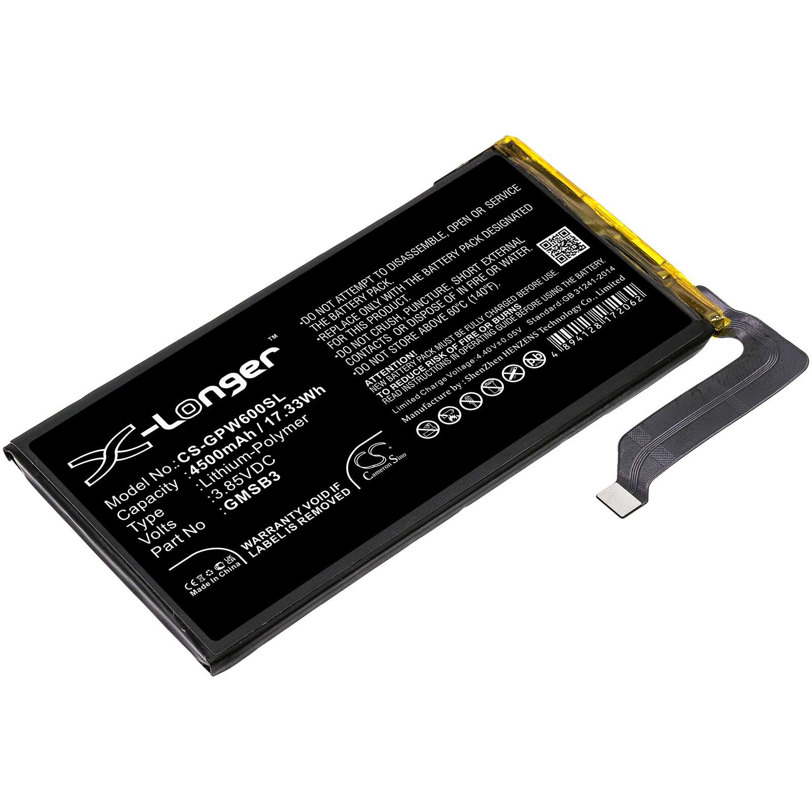 Batteria Li-Polymer 3.85V 3100mAh - CS-ZTA500SL