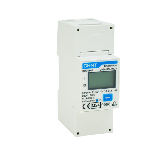 Contatore di Energia Bidirezionale CHINT DDSU666 Monofase — RS485 Modbus per Inverter Ibridi