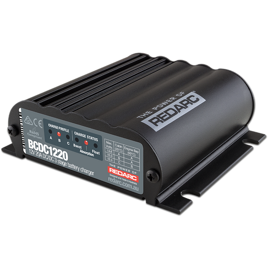Redarc BCDC1220 caricabatterie DC-DC 12V 20A multistadio da vano motore, ingresso 12/24V