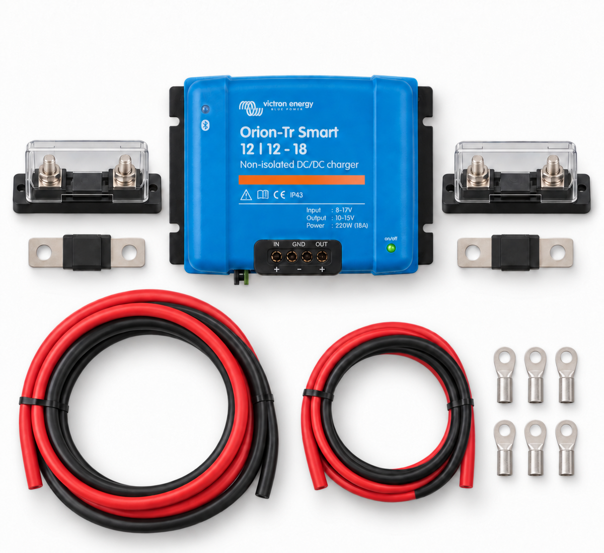 Kit DC-DC charger 12V-12V 18A alternatori fino a 50A per camper barca