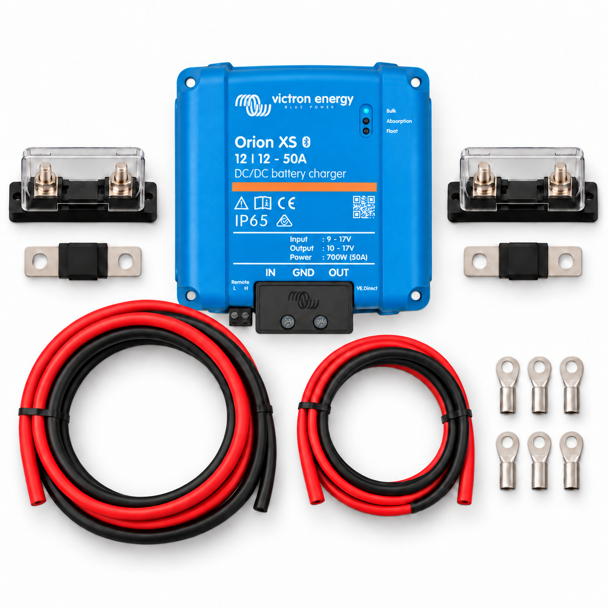 Kit DC-DC charger 12V-12V 50A alternatori 12V e batteria servizi 12V per camper barca Victron Energy Orion XS