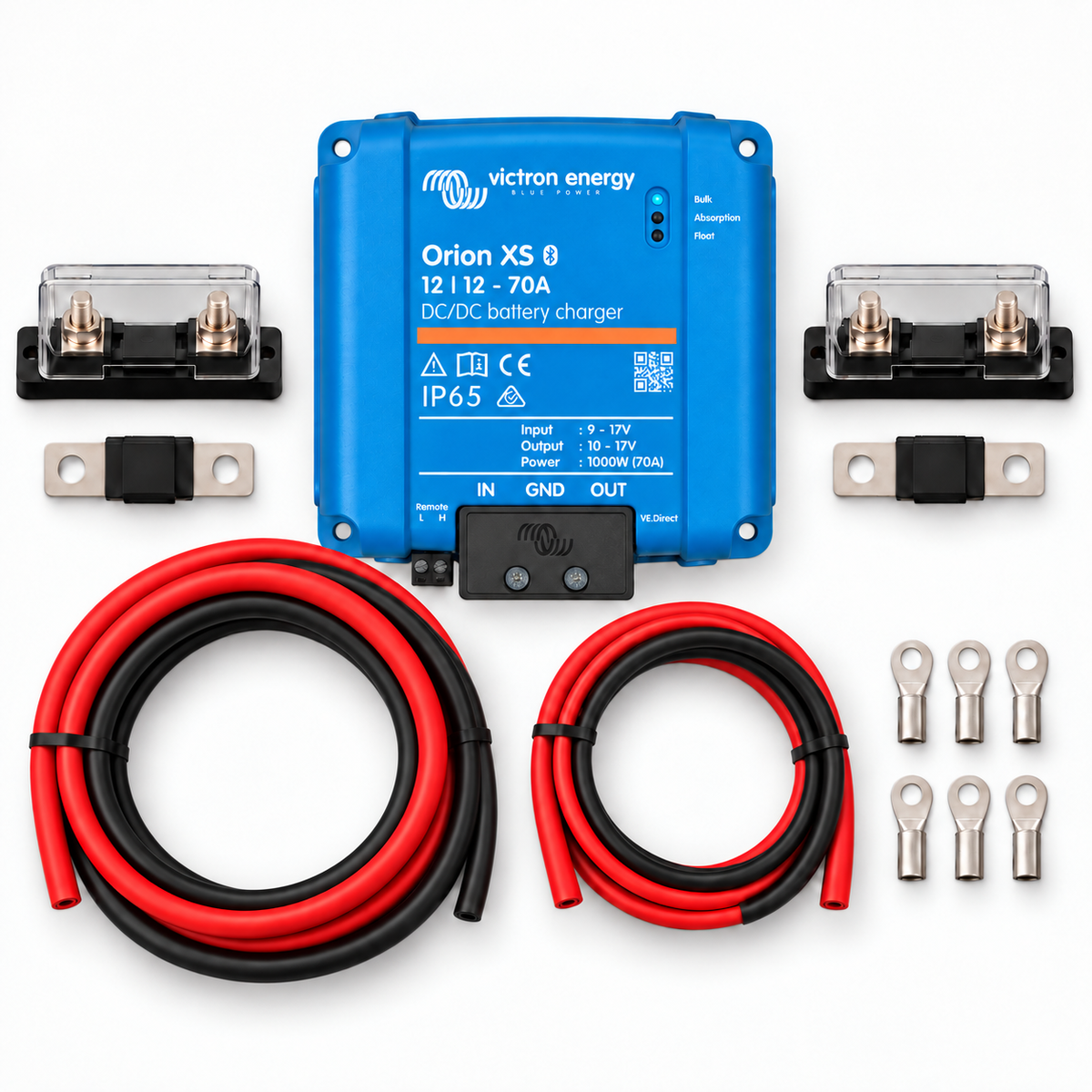 Kit DC-DC charger 12V-12V 70A alternatori 12V e batteria servizi 12V per camper barca Victron Energy Orion XS