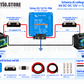 Schema collegamento Kit DC-DC charger 12V-12V 70A alternatori 12V e batteria servizi 12V per camper barca Victron Energy Orion XS