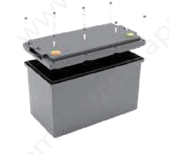 Box Batteria Vuoto Con Viti - Coperchio Rimovibile LSB12-100R out 330x173x217mm in 315x158x188mm MOQ 10pz