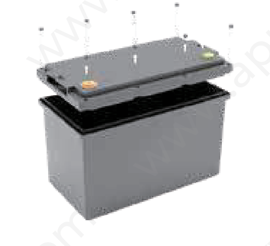 Box Batteria Vuoto Con Viti - Coperchio Rimovibile LSB12-100R out 330x173x217mm in 315x158x188mm MOQ 10pz
