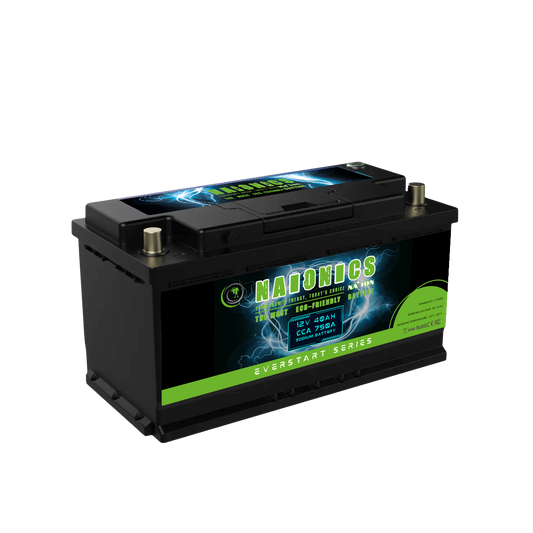 Naionics 12V 40Ah 750 CCA - Batteria al Sodio per avviamento Auto EverStart Series NA1204002SN