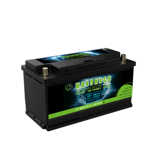 Naionics 12V 90Ah 1200 CCA Bluetooth - Batteria al Sodio per avviamento Auto EverStart Series NA1209001SB