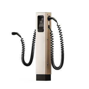 Colonnina di Ricarica Daze Urban T 2 × 22 kW Trifase, due cavi Tipo 2 da 5 m integrati — IP55 IK10, Display LCD e RFID
