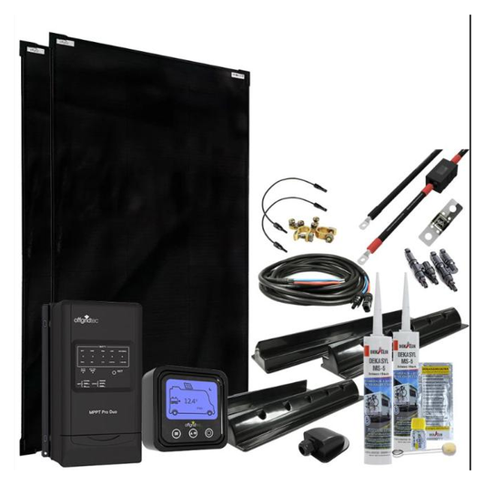 Kit solare Camper Barca MobileBlack L 300W con Regolatore MPPT DUO 30A e Pannelli PERC