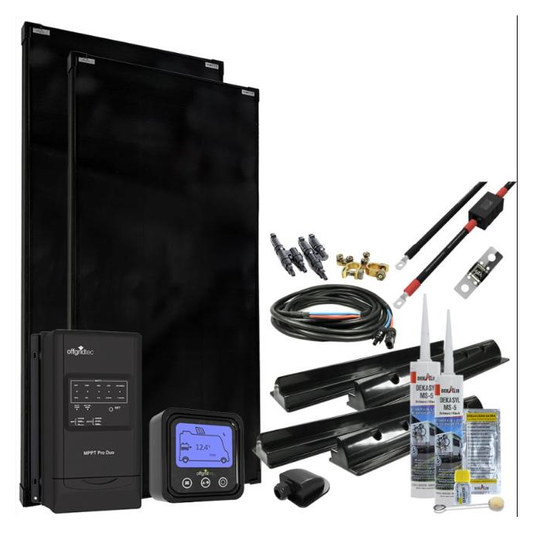 Kit solare Camper Barca MobileBlack XL 360W con Regolatore MPPT DUO 30A e Pannelli PERC