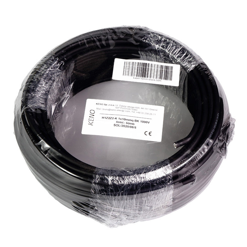 Cavo Solare 10 mm² Nero H1Z2Z2-K Matassa da 50 m