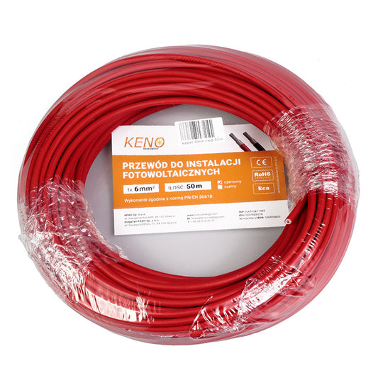 Cavo Solare 6 mm² Rosso Matassa da 50 m