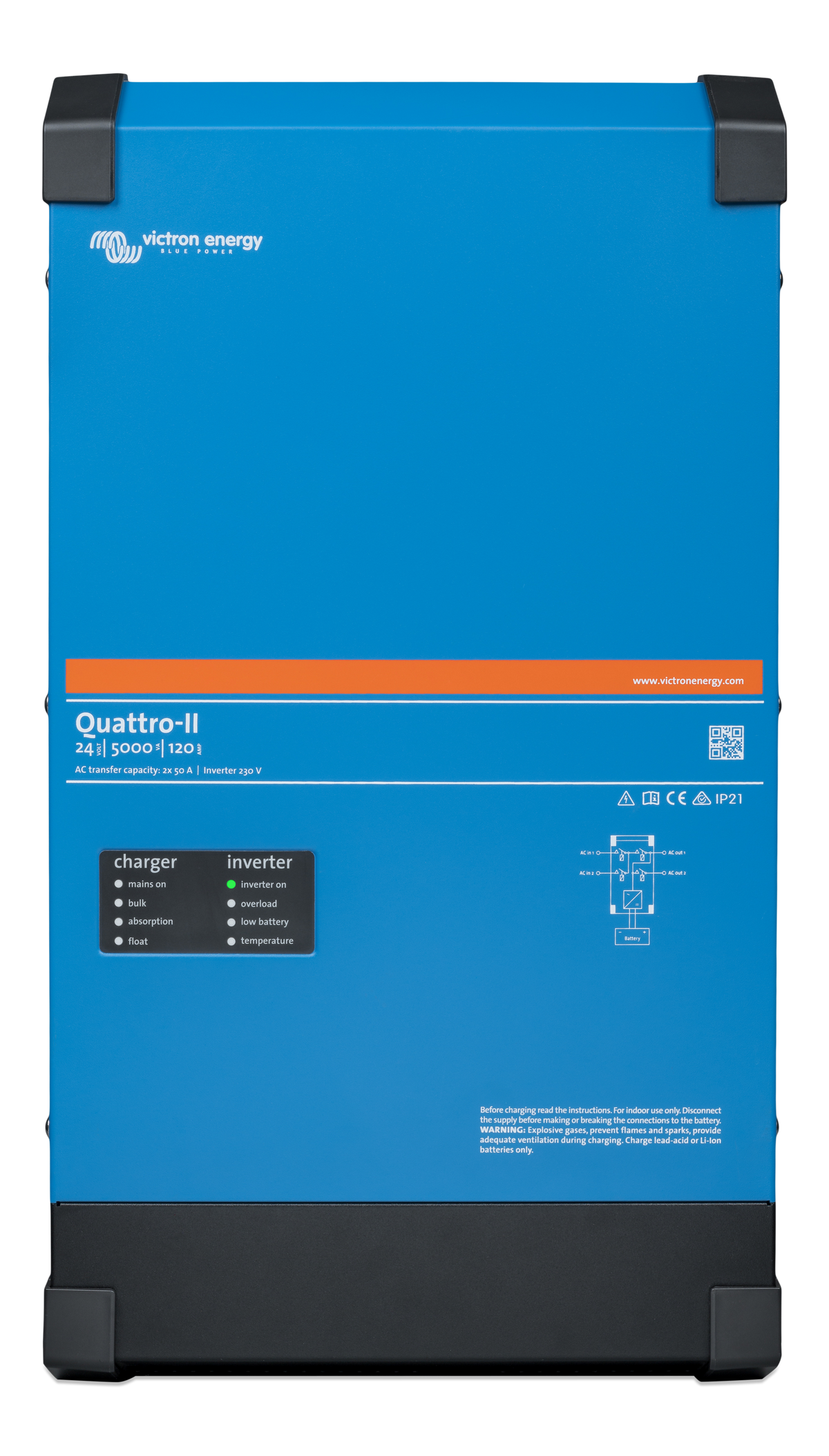 Victron Energy Quattro-II 24/5000/120-50/50 inverter caricabatterie 24V 5000VA 120A