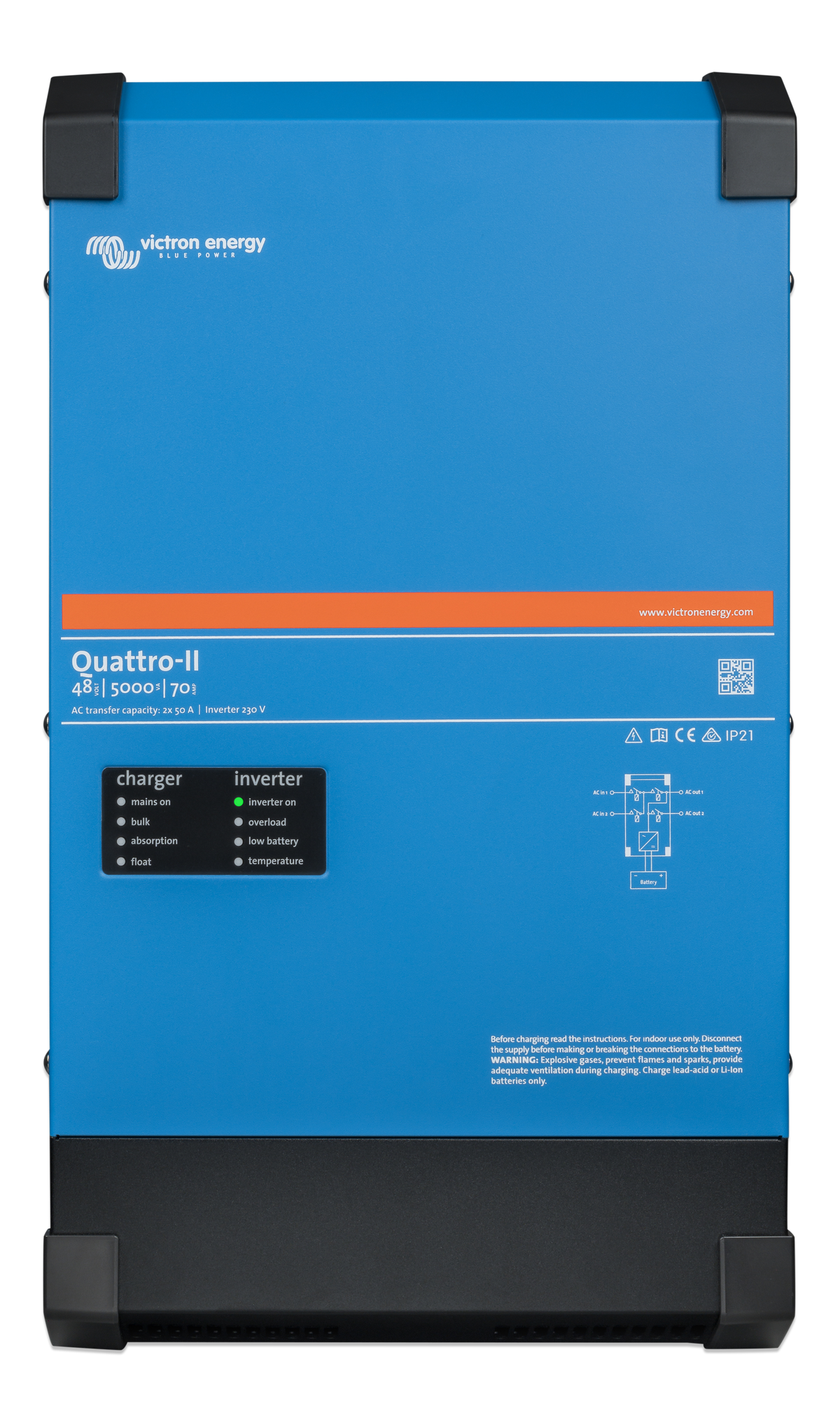 Victron Energy Quattro-II 48/5000/70-50/50 inverter caricabatterie 48V 5000VA 70A