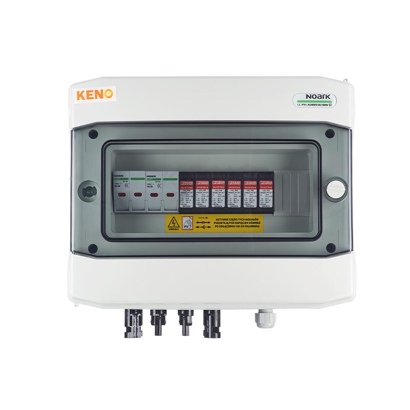 Quadro di Campo CC 1000 V con SPD Tipo 2 e 4 Fusibili 15 A per 2 Stringhe e 2 MPPT