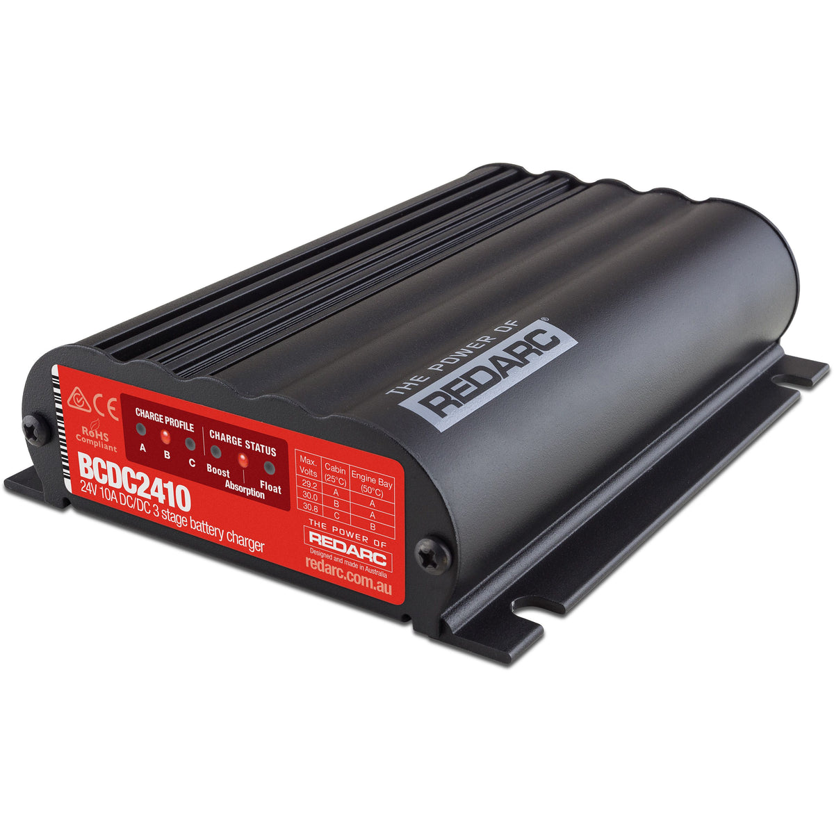 Redarc BCDC2410 caricabatterie DC-DC 24V 10A a corrente d'ingresso limitata con regolatore solare MPPT