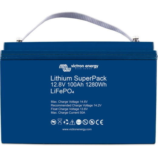 Batteria Victron Lithium SuperPack 12,8V 100Ah 1280Wh LiFePO4 M8