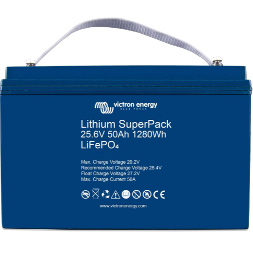 Batteria Victron Lithium SuperPack 25,6V 50Ah 1280Wh LiFePO4 M8