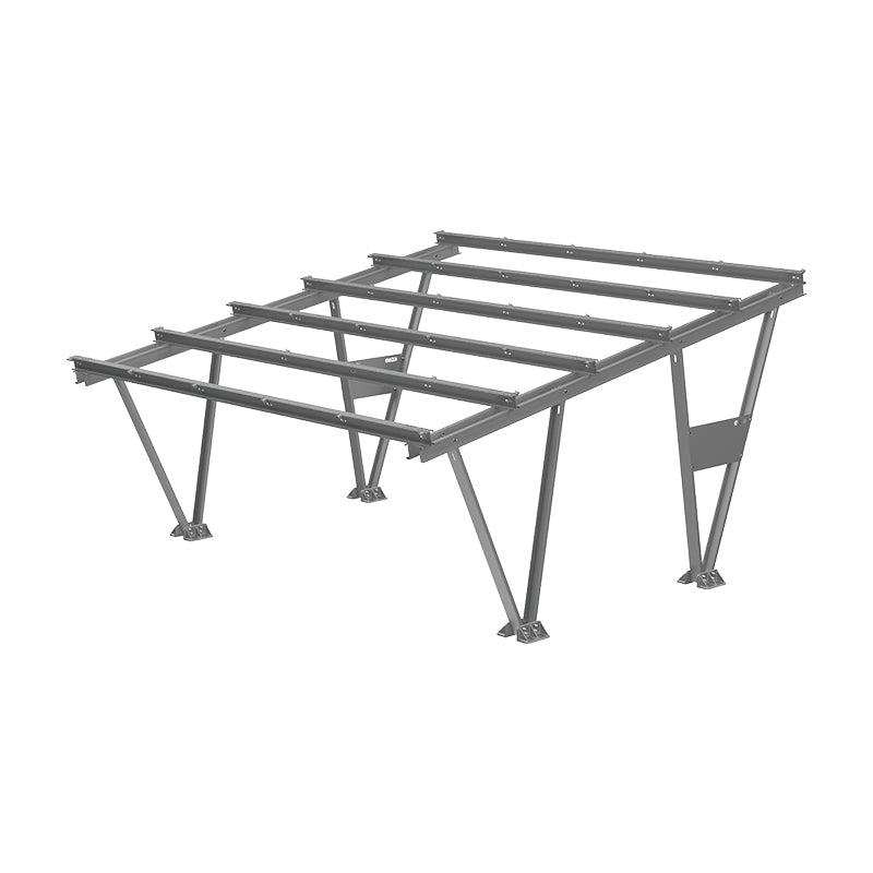 Carport Fotovoltaico 2 Posti Auto in Acciaio Magnelis per Moduli da 2050 a 2465 mm