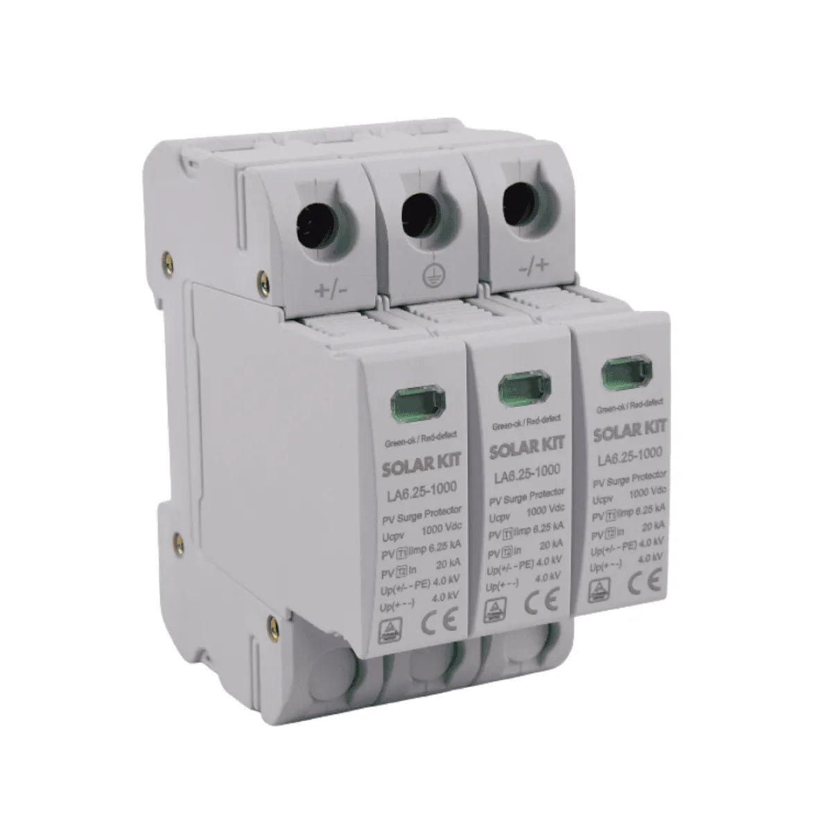Scaricatore di Sovratensioni CC WattKit LA6.25-1000 1000 V 3 Poli Tipo 2