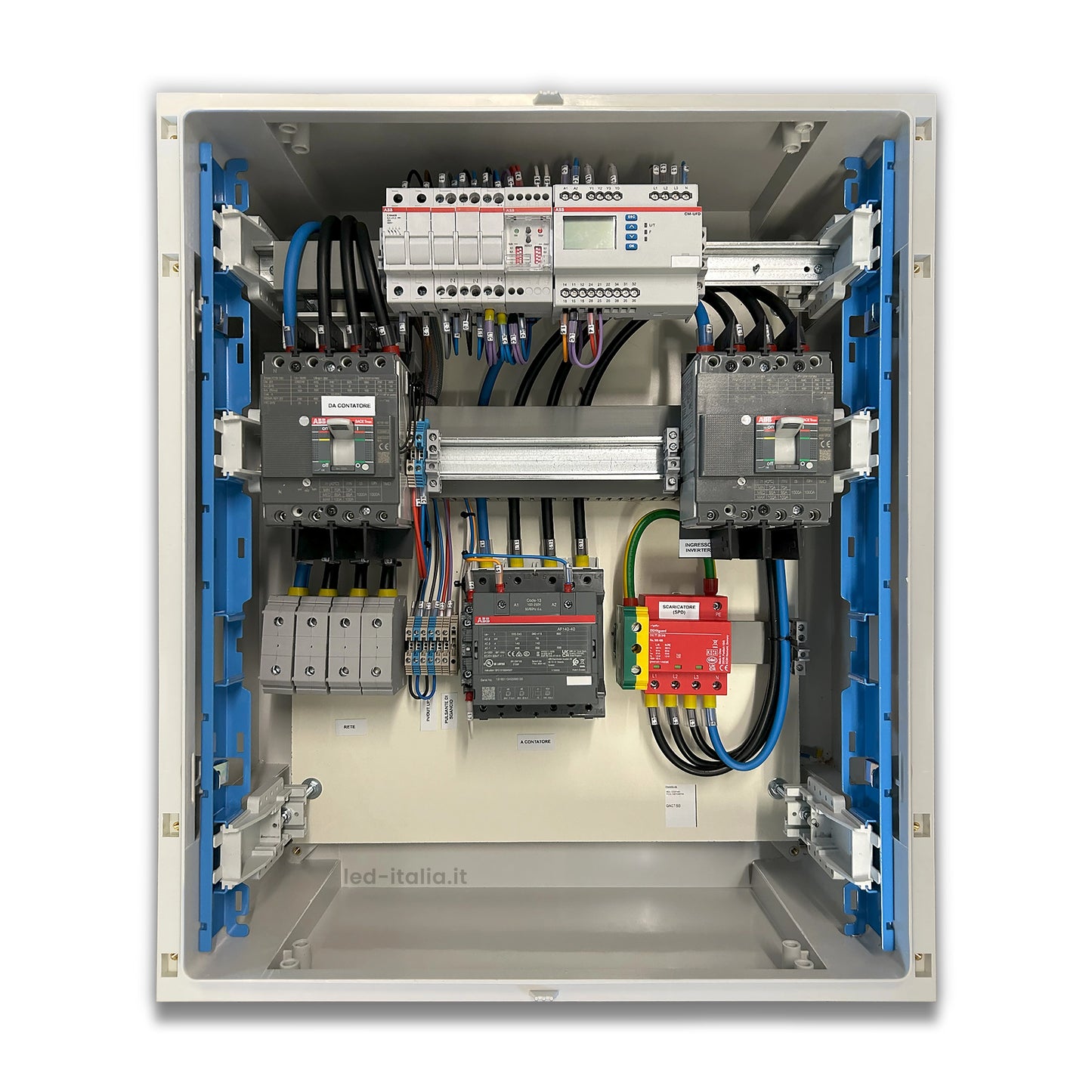 Quadro AC trifase 100kW doppio inverter 160A 400V 140 moduli differenziale tarabile e SPI CEI 0-21 IP65 — immagine rappresentativa della serie