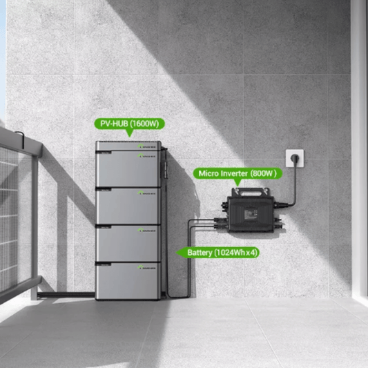 Batteria di accumulo 1024Wh Plug&Play per Fotovoltaico da balcone con adattatore Smart Solar Hub LS-H1600 1600W