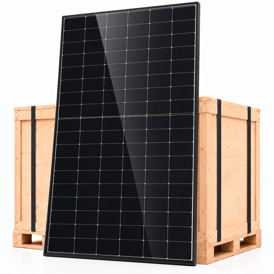 Bancale 36 moduli fotovoltaici DMEGC DM515G12RT-B54HBW 515 W bifacciali cornice nera e retro bianco 18,54 kWp