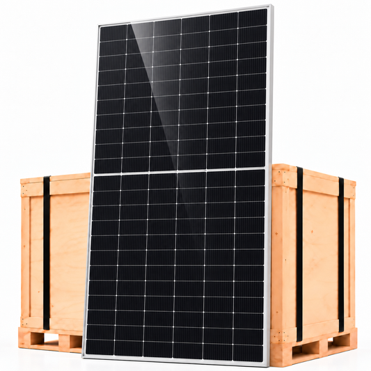 Bancale 36 moduli fotovoltaici JA Solar JAM66D45-640-LB 640 W monofacciali cornice argento e retro bianco 23,04 kWp