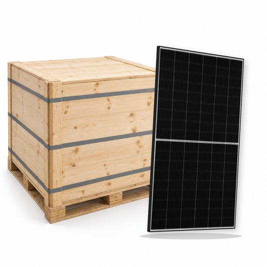 Bancale da 36 moduli fotovoltaici JA Solar 470 W N-Type doppio vetro cornice nera