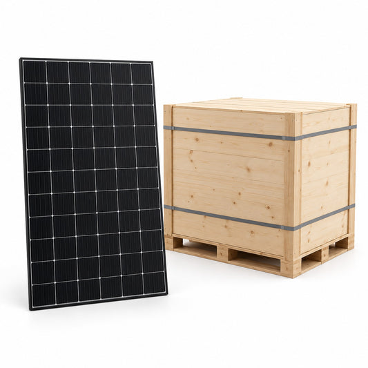 Bancale da 36 moduli fotovoltaici Runergy 460 W N-Type bifacciali doppio vetro cornice nera