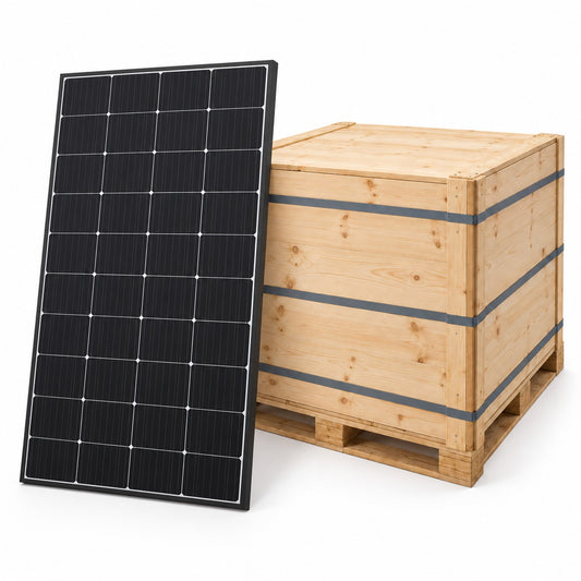 Bancale da 36 moduli fotovoltaici Runergy Turbo 465 W N-Type bifacciali doppio vetro cornice nera