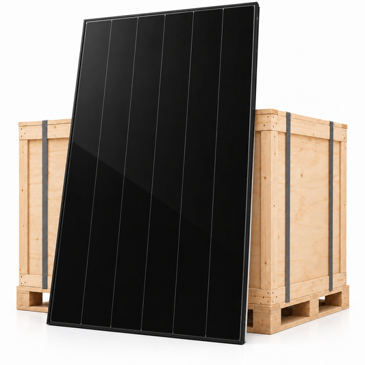 Bancale 37 moduli fotovoltaici Aiko A495-MCE54Mw 495 W monofacciali cornice nera e retro bianco 18,32 kWp