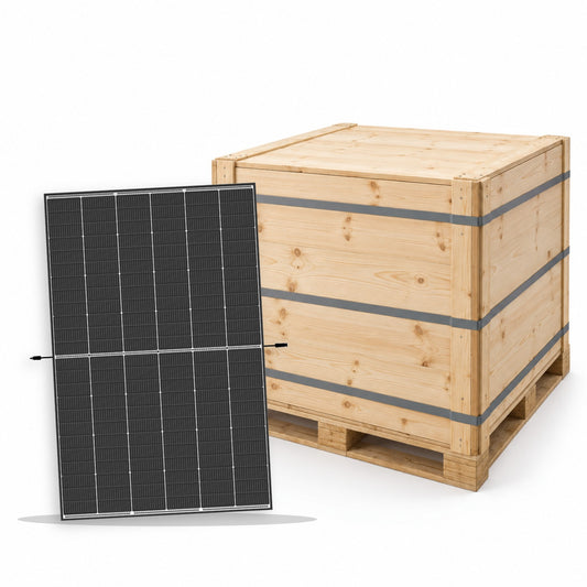 Bancale da 37 moduli fotovoltaici Trina Vertex S+ G3 485 W doppio vetro cornice nera