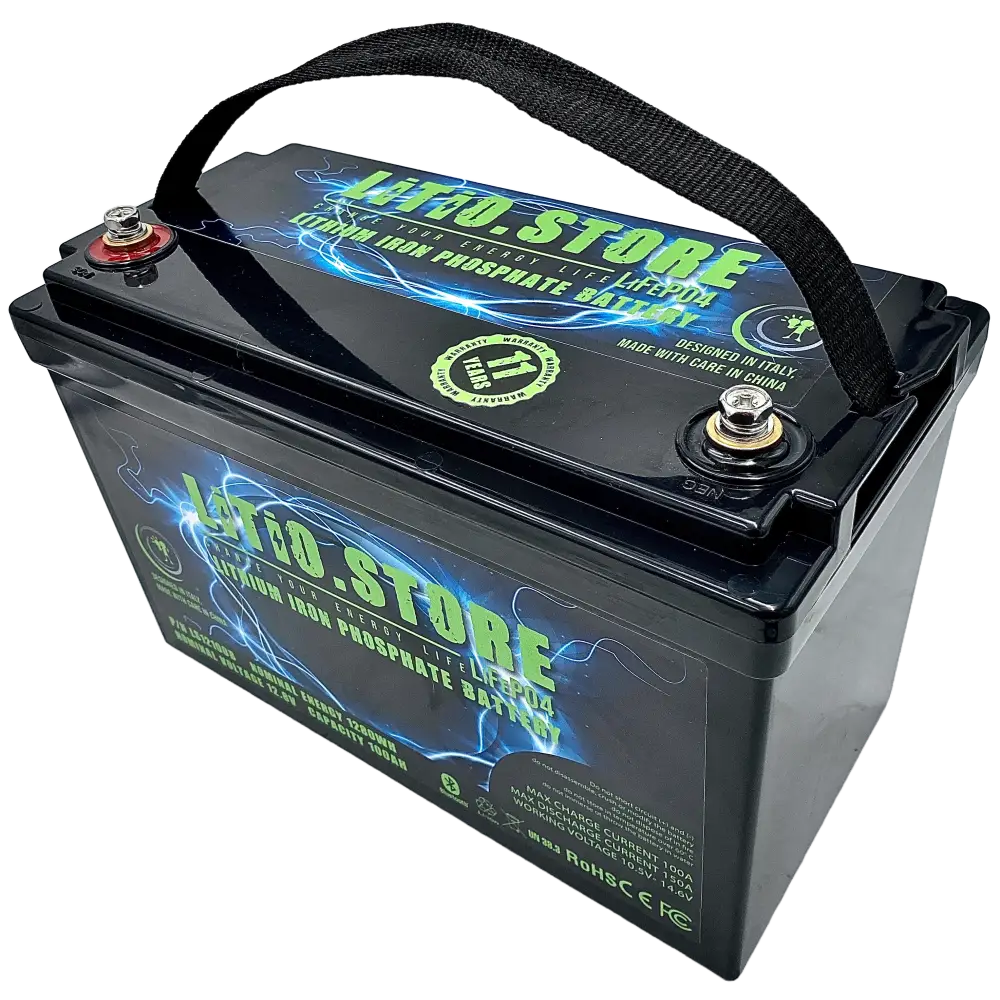Batteria LiFePO4 12V 100Ah litio-ferro-fosfato 100A BMS 1280Wh Serie Classic 11476 - LiFePO4 Battery