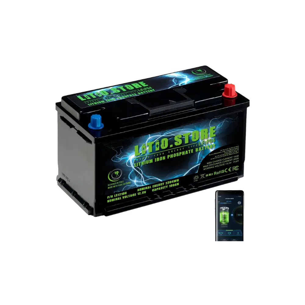 Batteria LiFePO4 12V 180Ah Bluetooth Sottosedile Porta CAN Litio Store LFP 200A BMS 2304Wh LS12180BSR Compatibile Victron Energy Cerbo GX