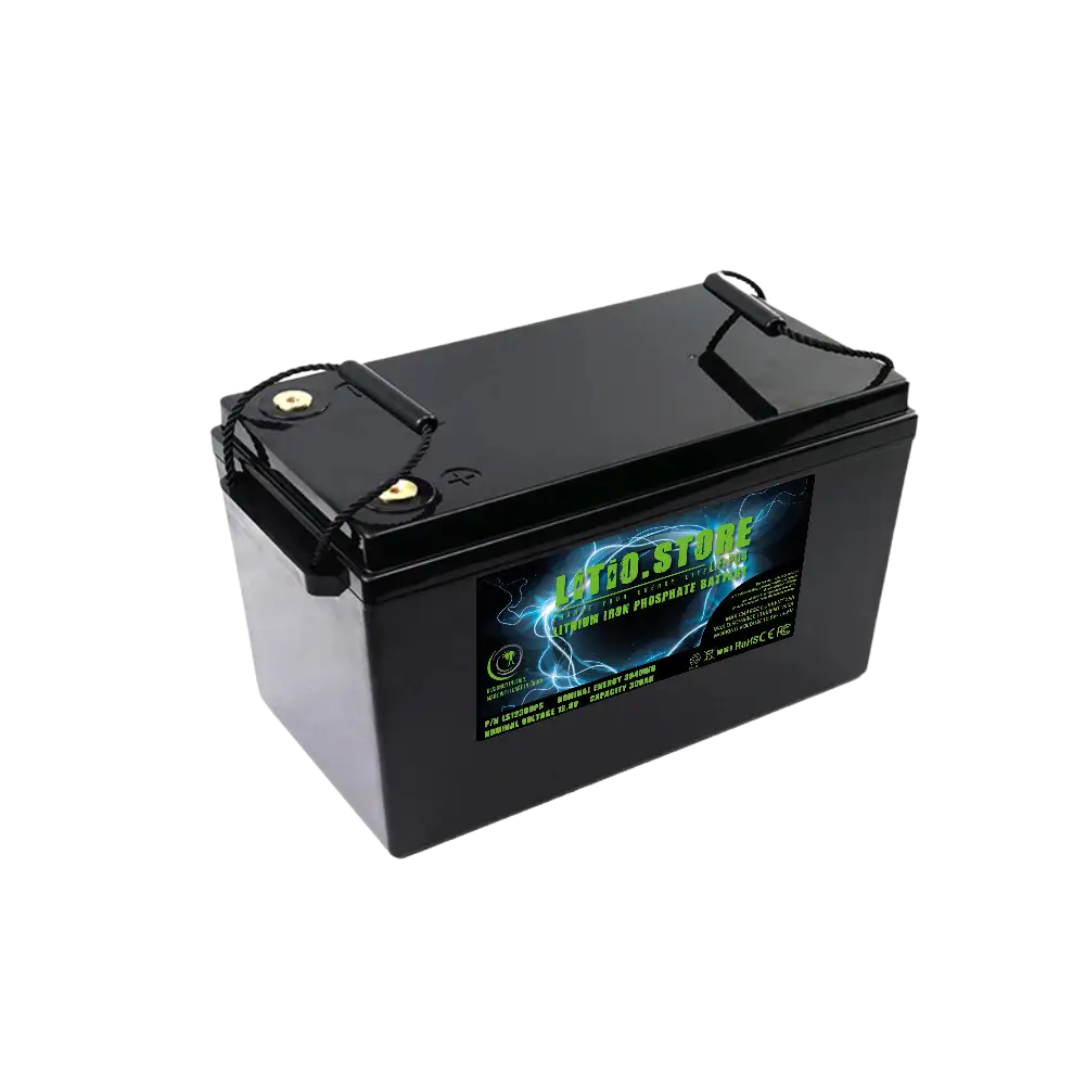 Batteria LiFePO4 12V 300Ah sottosedile Serie PICCOLA Riscaldata -30°C Bluetooth Litio Store LFP 200A BMS 3840Wh 11496