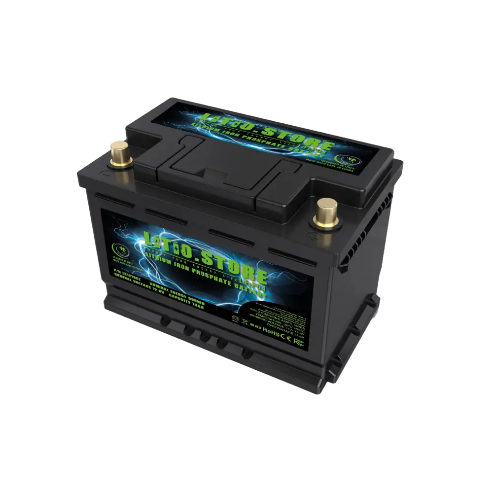 Batteria LiFePO4 12V 78Ah CCA 1800A Avviamento litio-ferro-fosfato Pb-180Ah BMS attivo 998Wh 15.6V -20°C Serie Starter