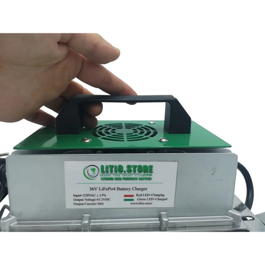 Caricabatterie a 220V 36V 20A LITIO STORE Waterproof IP67 per batterie LiFePO4 litio ferro fosfato