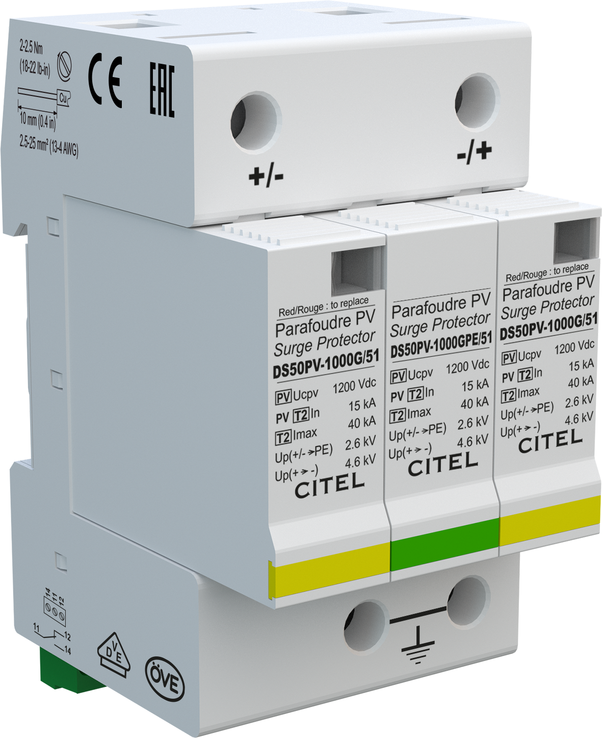 Scaricatore di Sovratensione Citel DC Tipo 2 (DS50PVS-1000G/51)
