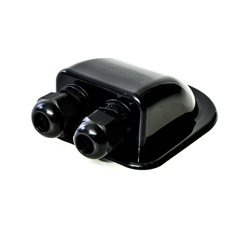 Passacavo da tetto in ASA nero a due ingressi DX2/S con pressacavi PG per camper e furgoni