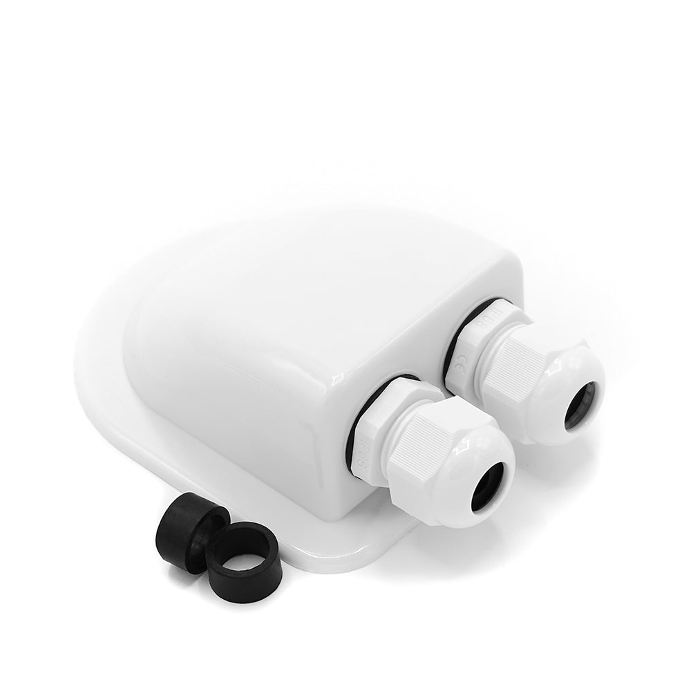 Passacavo da tetto in ABS bianco a due ingressi DX2/W per pannelli solari su camper
