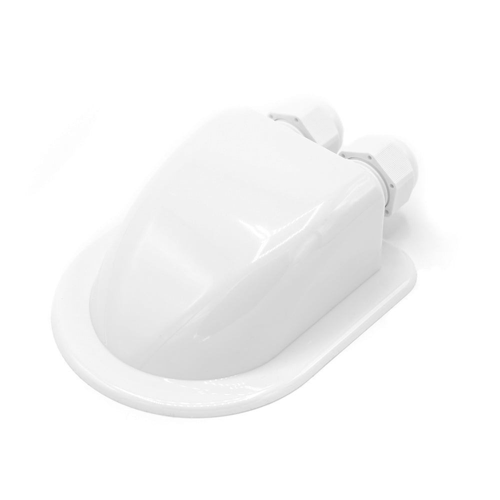 Passacavo da tetto in ABS bianco a due ingressi DX2/W per pannelli solari su camper