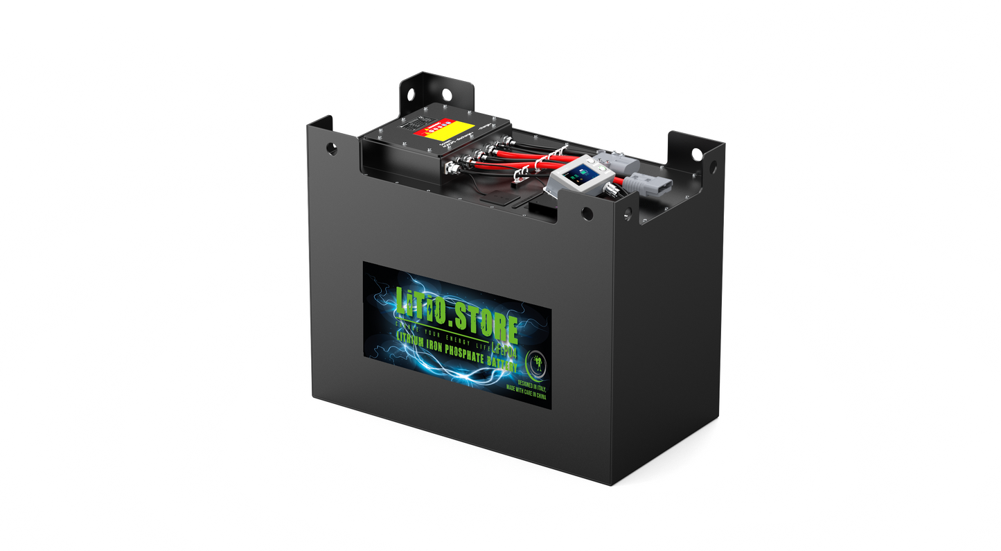 36V 690Ah LiFePO4 Battery for Forklift 500A BMS 26496Wh 4G Series Forklift Lithium Store