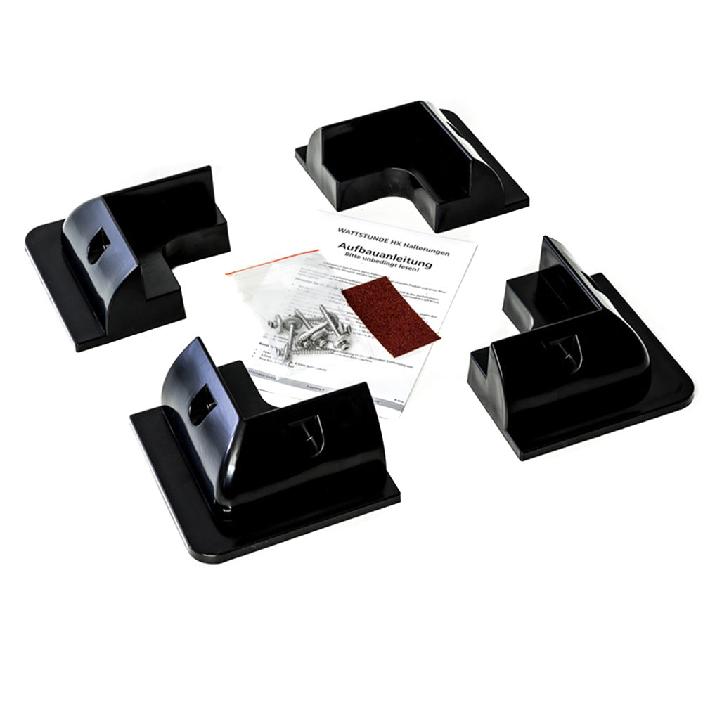 Angolari spoiler per pannello solare in plastica ASA nera HXE/S per camper (4 pz)
