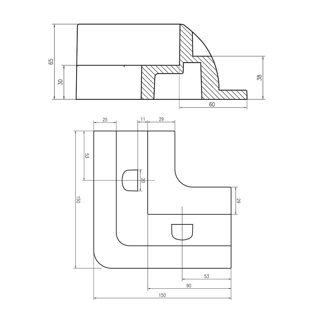 Angolari di fissaggio per pannello solare in ABS bianco set da 4 HXE/W per camper e barche