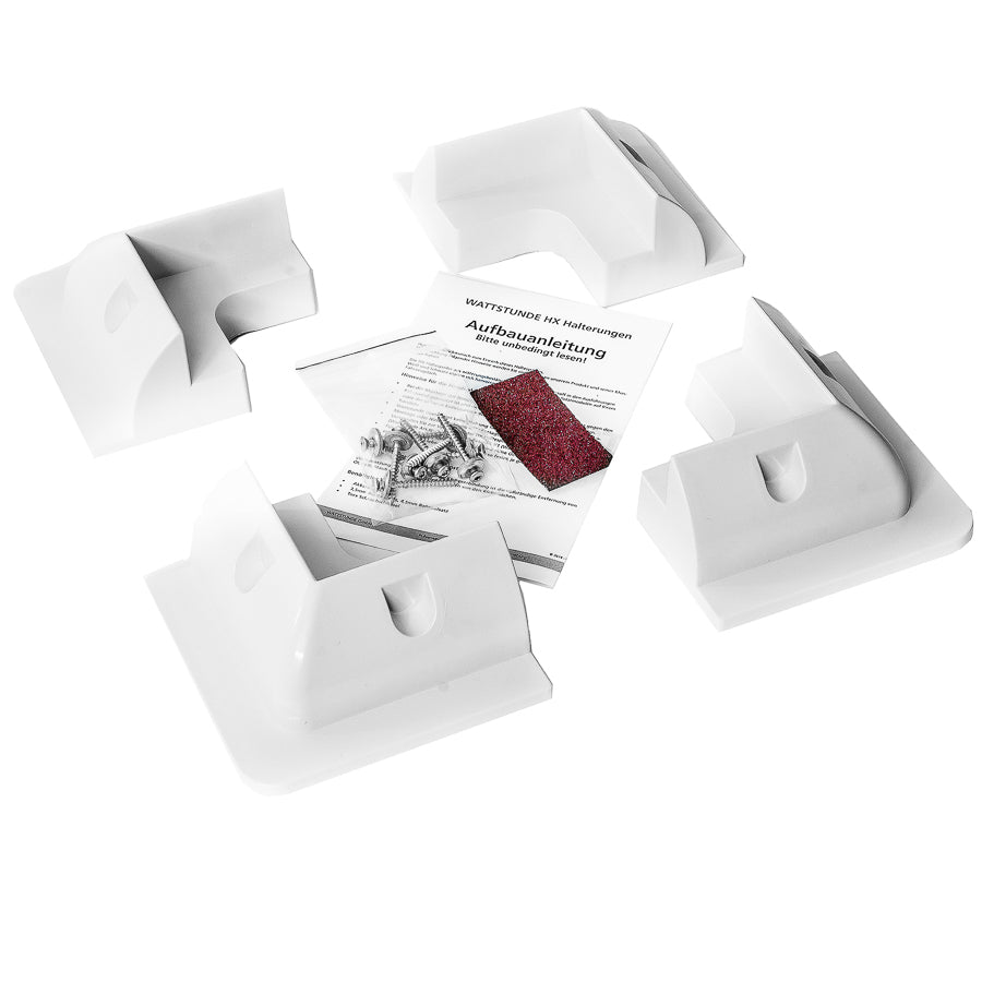 Angolari di fissaggio per pannello solare in ABS bianco set da 4 HXE/W per camper e barche