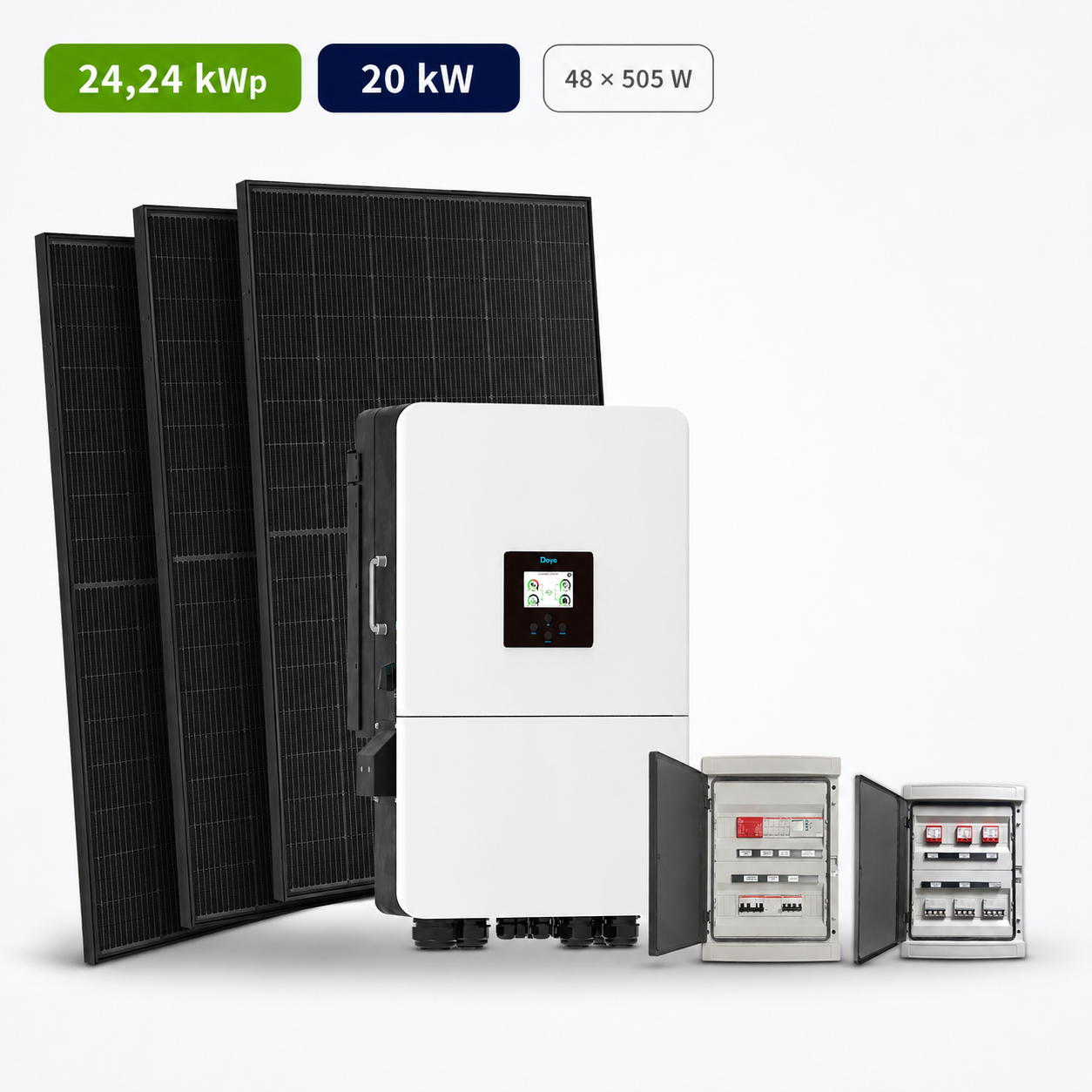 Kit Fotovoltaico Deye 24,24 kWp – Ibrido 20 kW Trifase Commerciale Industriale